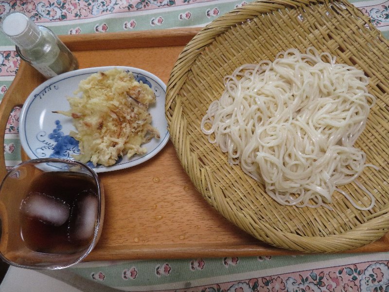 冷麦と天ぷら