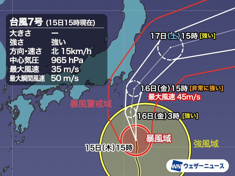 台風7号進路予想