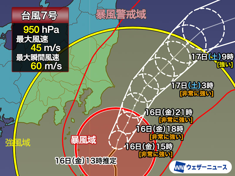 台風7号進路予想