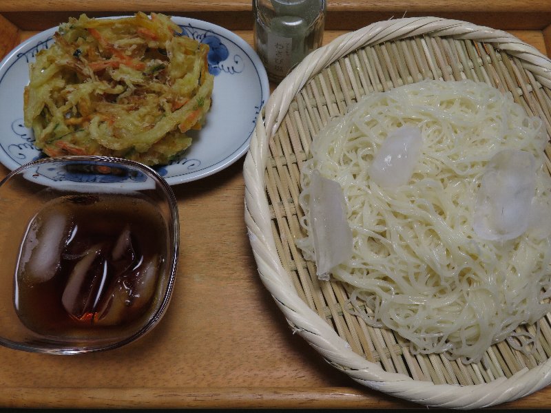 そうめんとかき揚げ